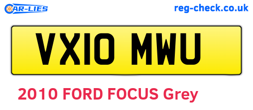 VX10MWU are the vehicle registration plates.