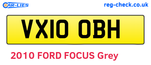 VX10OBH are the vehicle registration plates.