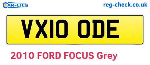 VX10ODE are the vehicle registration plates.