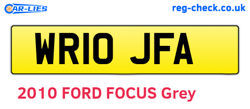 WR10JFA are the vehicle registration plates.