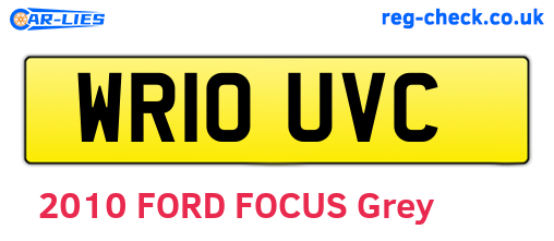 WR10UVC are the vehicle registration plates.
