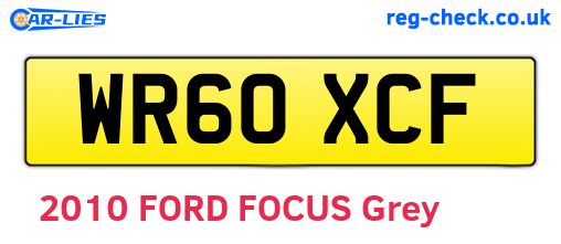 WR60XCF are the vehicle registration plates.