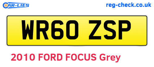 WR60ZSP are the vehicle registration plates.