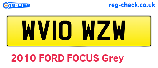 WV10WZW are the vehicle registration plates.