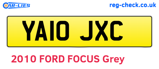 YA10JXC are the vehicle registration plates.