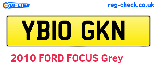 YB10GKN are the vehicle registration plates.
