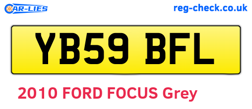 YB59BFL are the vehicle registration plates.