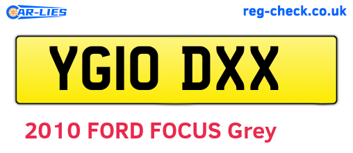 YG10DXX are the vehicle registration plates.