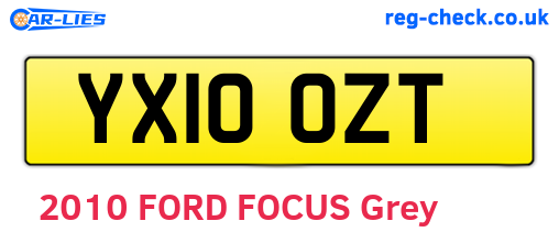 YX10OZT are the vehicle registration plates.