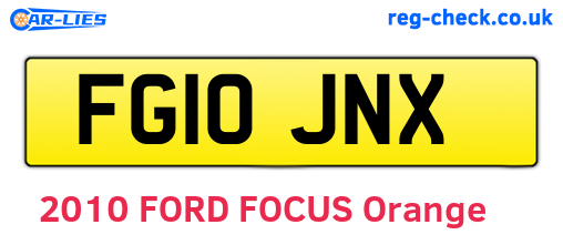 FG10JNX are the vehicle registration plates.