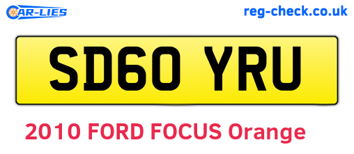 SD60YRU are the vehicle registration plates.