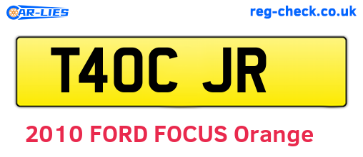 T40CJR are the vehicle registration plates.