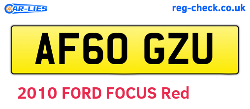AF60GZU are the vehicle registration plates.