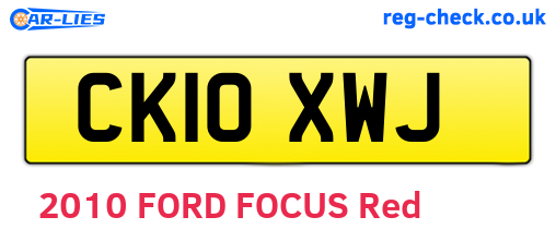 CK10XWJ are the vehicle registration plates.