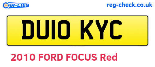 DU10KYC are the vehicle registration plates.