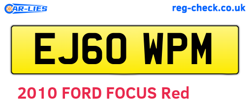 EJ60WPM are the vehicle registration plates.