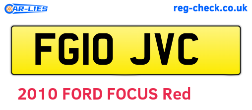 FG10JVC are the vehicle registration plates.