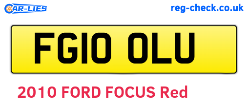 FG10OLU are the vehicle registration plates.