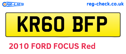 KR60BFP are the vehicle registration plates.