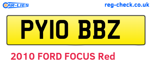 PY10BBZ are the vehicle registration plates.