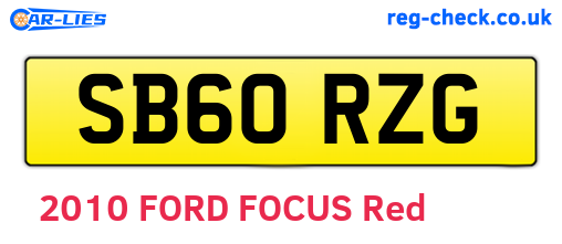 SB60RZG are the vehicle registration plates.