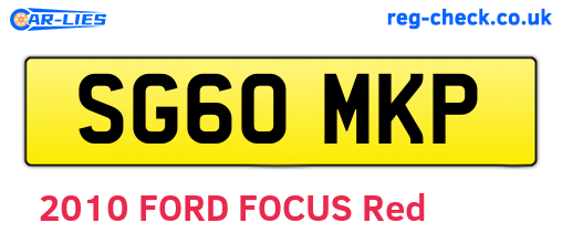 SG60MKP are the vehicle registration plates.