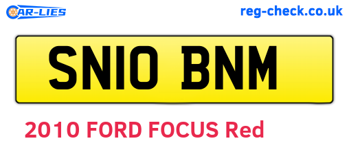 SN10BNM are the vehicle registration plates.