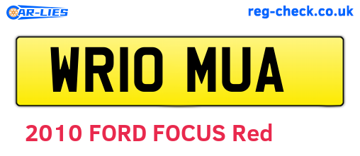 WR10MUA are the vehicle registration plates.