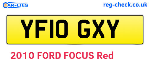 YF10GXY are the vehicle registration plates.