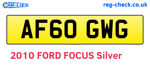 AF60GWG are the vehicle registration plates.