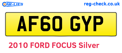 AF60GYP are the vehicle registration plates.