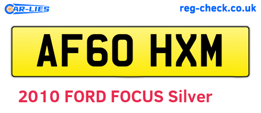 AF60HXM are the vehicle registration plates.