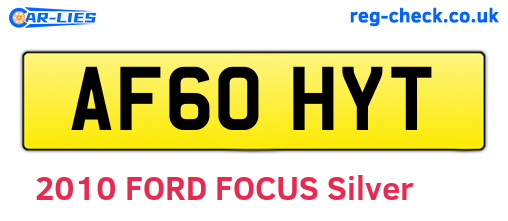 AF60HYT are the vehicle registration plates.