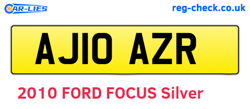 AJ10AZR are the vehicle registration plates.