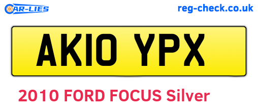 AK10YPX are the vehicle registration plates.
