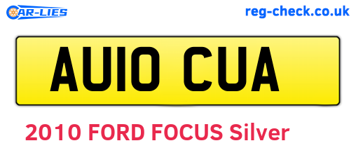 AU10CUA are the vehicle registration plates.