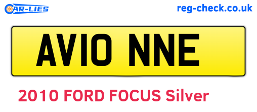 AV10NNE are the vehicle registration plates.