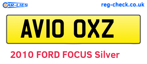 AV10OXZ are the vehicle registration plates.