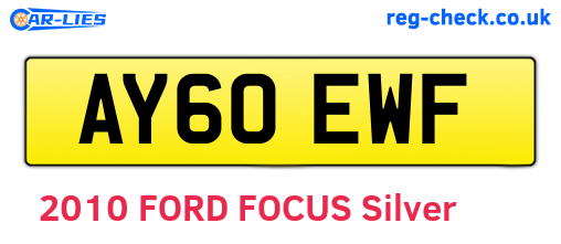 AY60EWF are the vehicle registration plates.