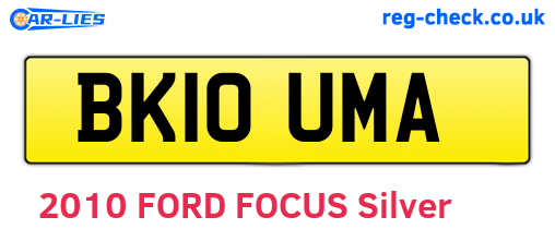BK10UMA are the vehicle registration plates.
