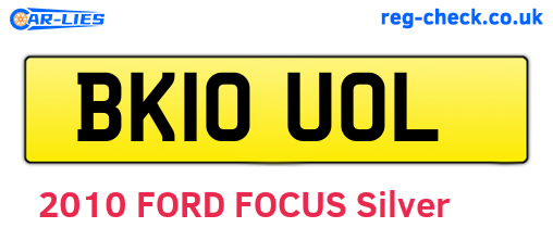 BK10UOL are the vehicle registration plates.