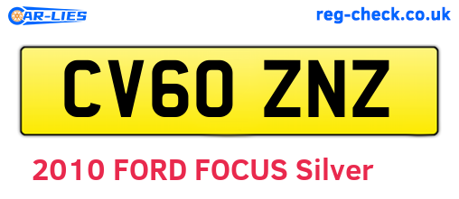 CV60ZNZ are the vehicle registration plates.
