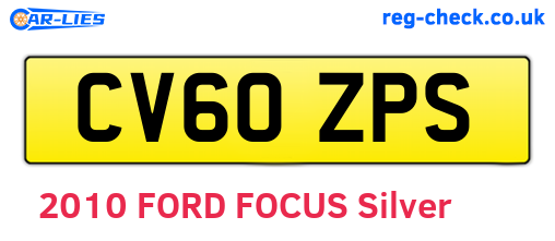 CV60ZPS are the vehicle registration plates.