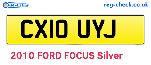 CX10UYJ are the vehicle registration plates.