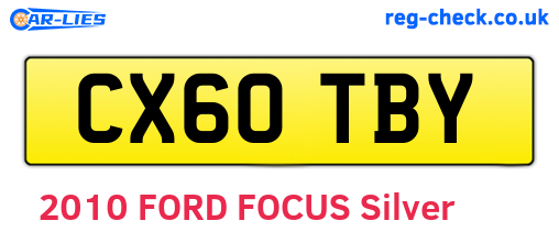 CX60TBY are the vehicle registration plates.
