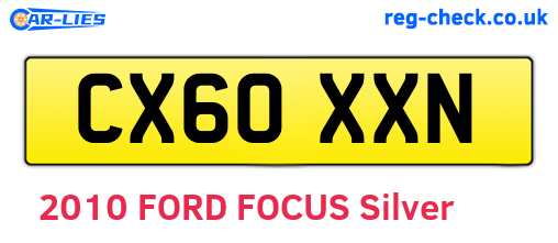 CX60XXN are the vehicle registration plates.