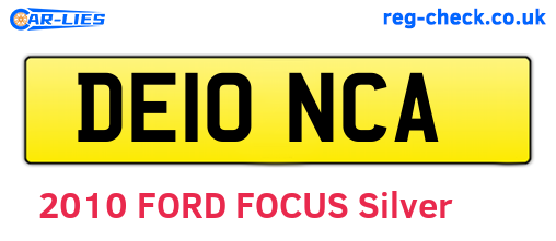 DE10NCA are the vehicle registration plates.
