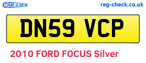 DN59VCP are the vehicle registration plates.