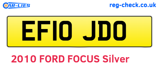 EF10JDO are the vehicle registration plates.