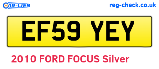 EF59YEY are the vehicle registration plates.